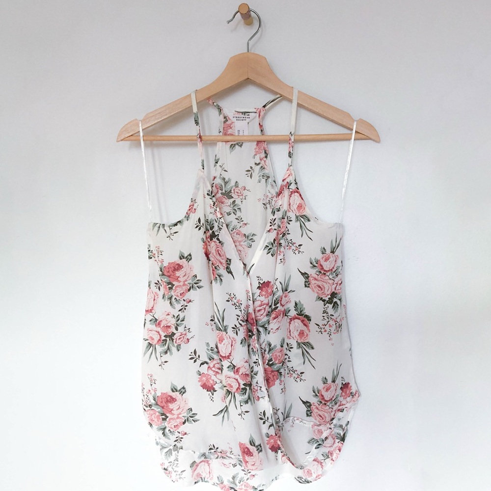 Pink Floral Tank Top